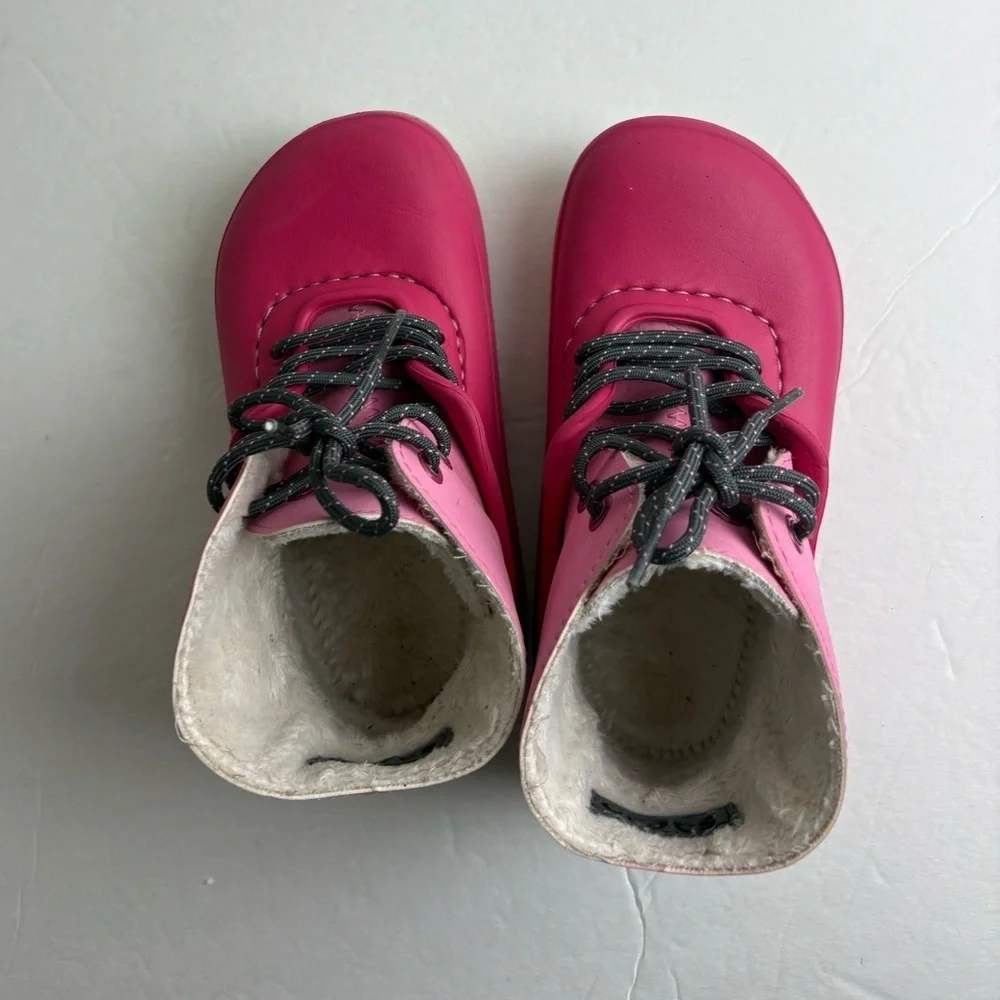 CROCS Blitzen Convertible Pink Kids Boots with Black Laces